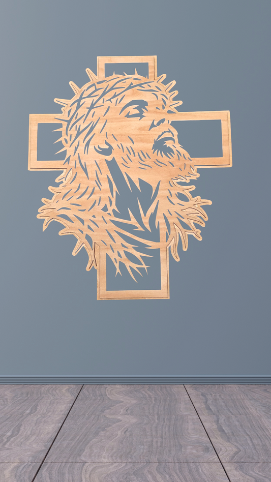 Jesus Cross Wall Décor, 8.5" x 10.2"